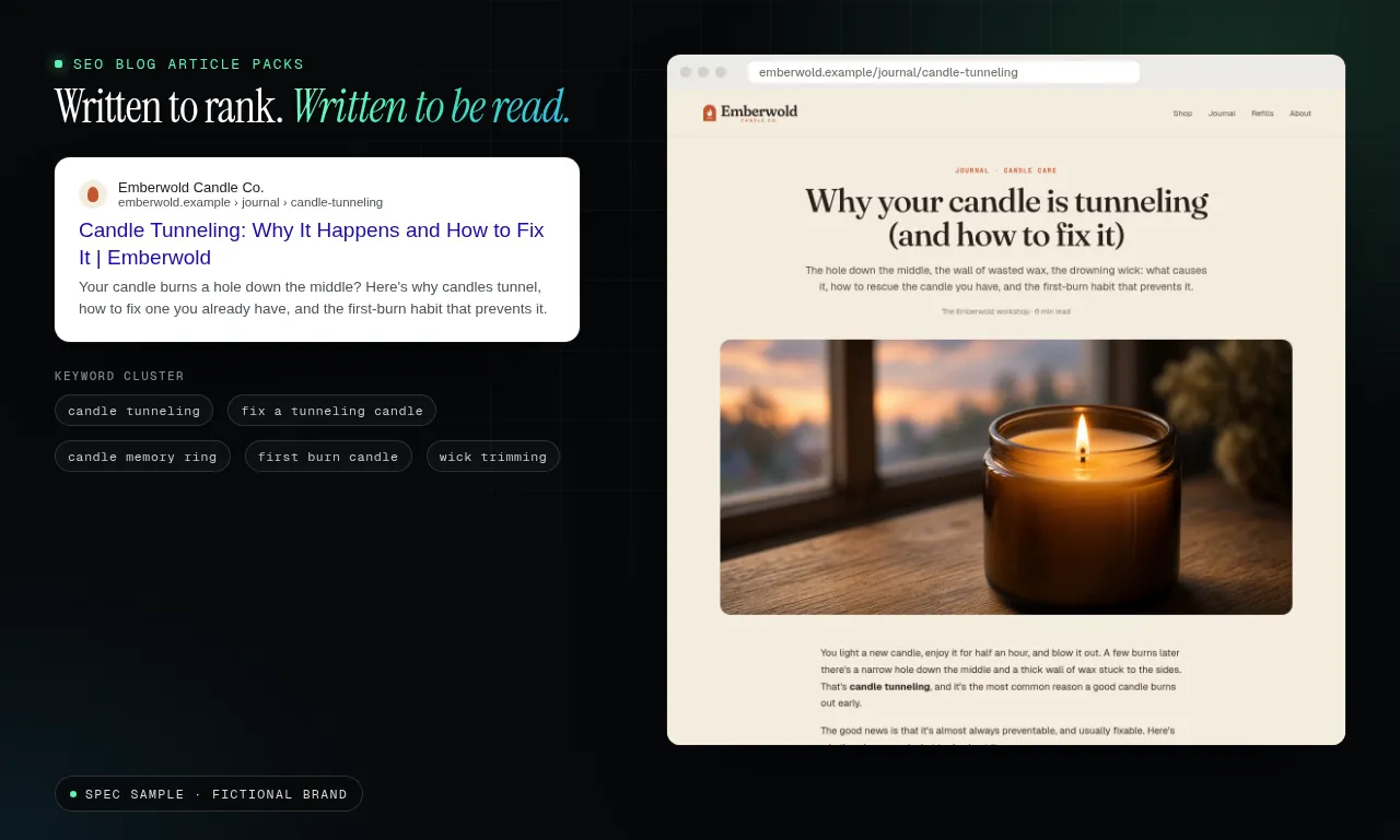 Emberwold blog post with a search-result preview